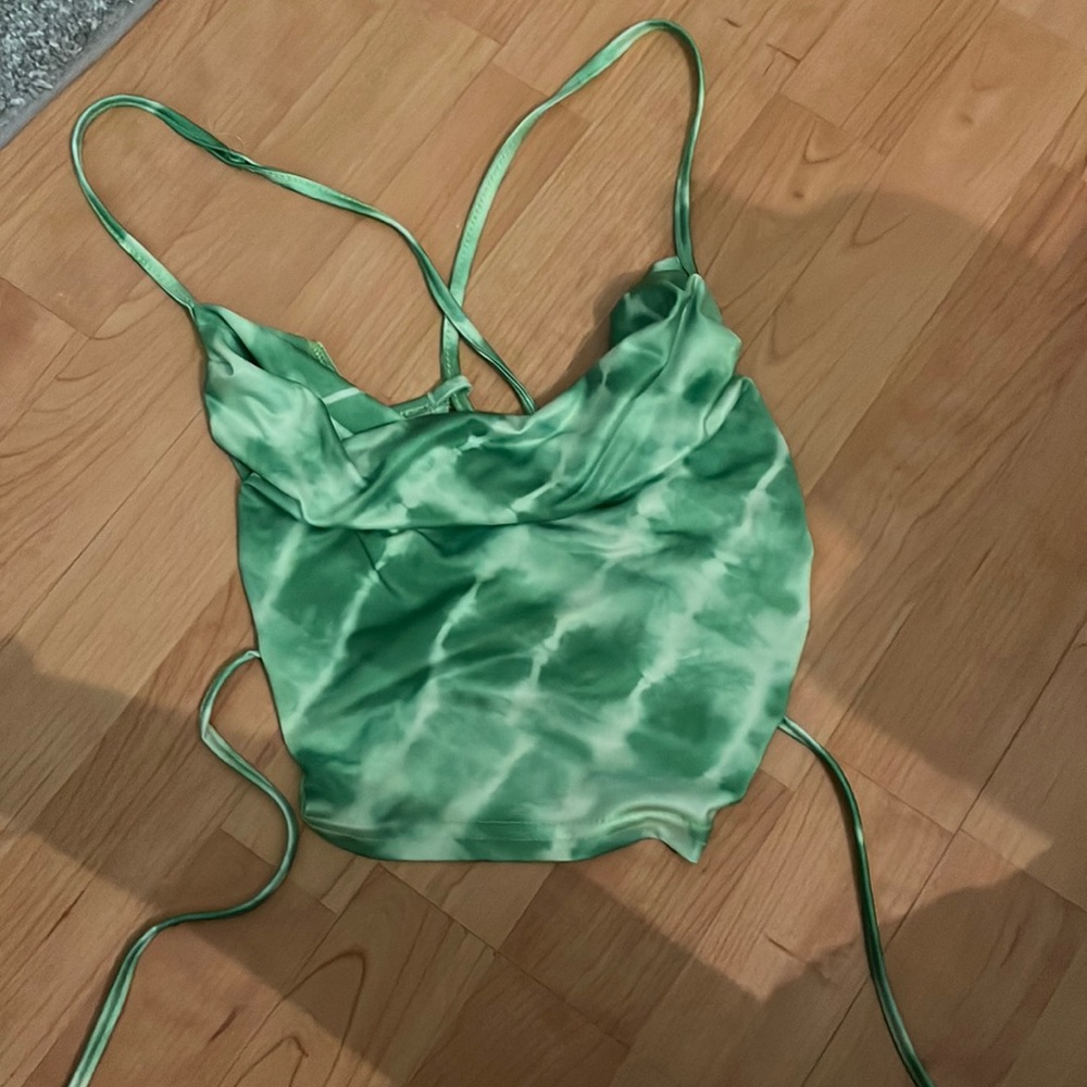 Tye Dye Lace Up Crop Top